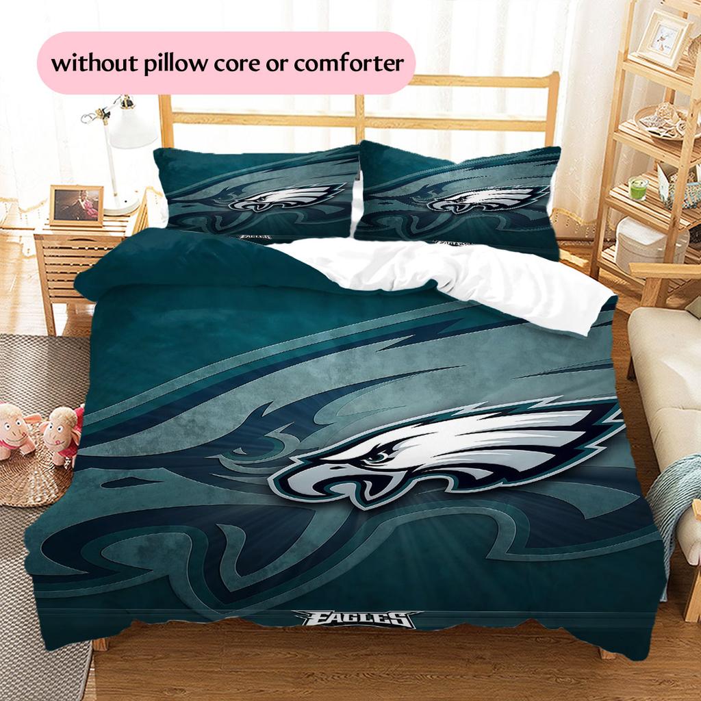 PHI Eagles Pattern Bedding Home Decoration Birthday Gift ( 1 duvet cover + 2 pillowcase, without core),fan merchandise.