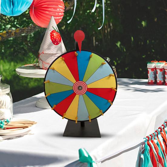 12-дюймовое радужное призовое колесо с маркером-стирателем, 15 слотов, вращающееся колесо для рисования маркером сухого стирания со стендом, колесо фортуны для DIY, настольная рулетка, реквизит для настольной игры для вечеринок