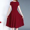 Женское платье миди с круглым вырезом и коротким рукавом, элегантное платье с многослойным подолом и шнуровкой, платье миди трапециевидной формы, уличная одежда