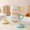 Creative Cartoon Mug Ceramic Cup Water Cup with Lid Couple Cup Children Drinking Water Cup Gift Gift