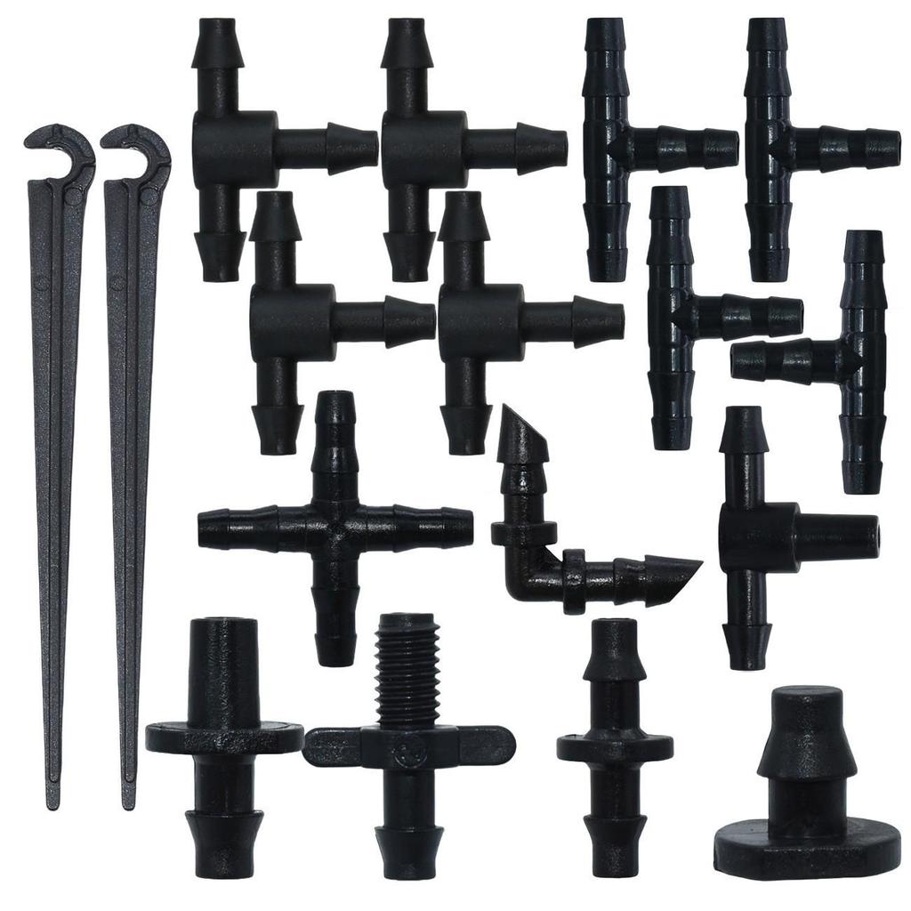 Capillary Connector & Support for Drip Irrigation Sprinkler - PE Pipe PVC Double/Single Hook Emitter Plug Accessory