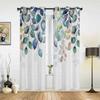 Листья Растение Сине-зеленые Шторы для Спальни Гостиной Шторы Кухни Детской Комнаты Оконные Шторы Современный Домашний Декор