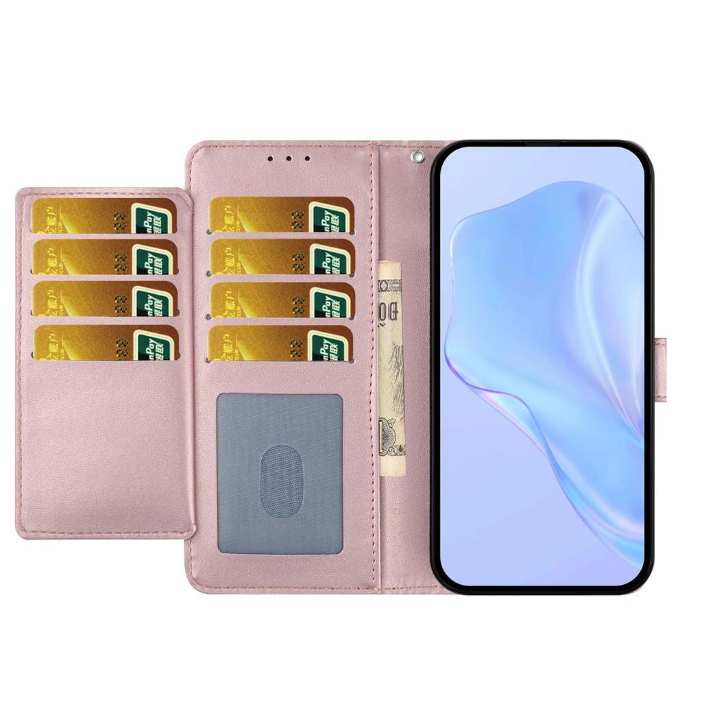 Для Samsung Galaxy S24 FE Чехол-кошелек с ремешком/Множество слотов для карт Однотонный кожаный чехол-подставка для телефона