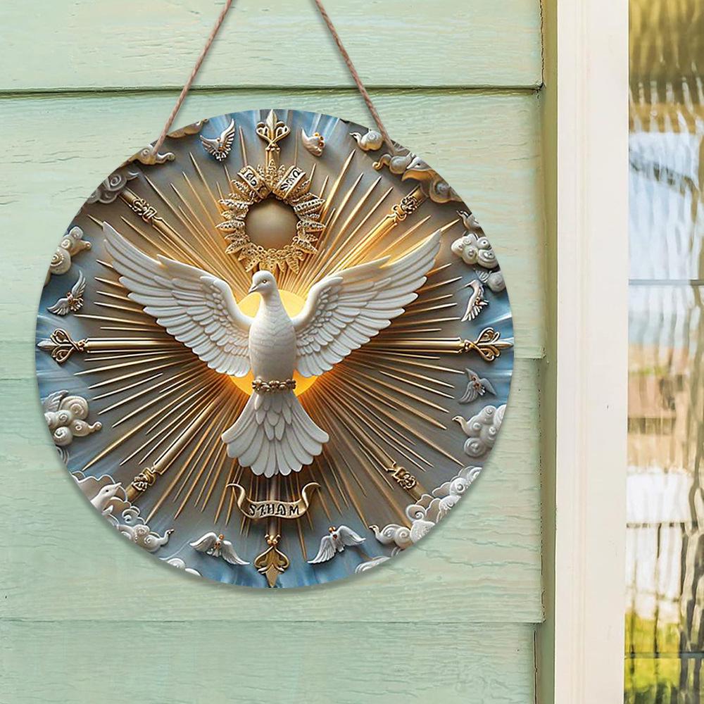 In-Stock Wooden Peace Dove Welcome Sign for Home or Office Decoration