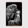 Lions Love Black And White Poster Metal Plaque Cinema Living Room Cinema Decoration Plates Tin Sign Posters