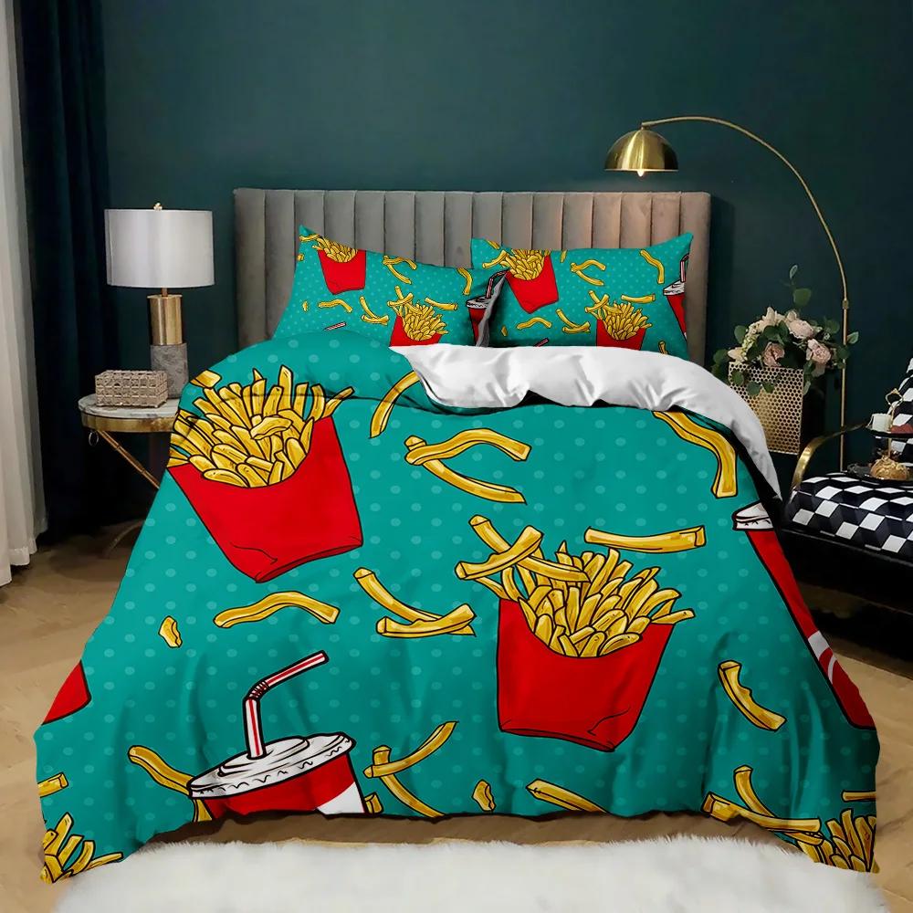 Doughnut Duvet Cover Colorful Tie Dye Qulit Cover For Kids Gift Girly Cute Sweet Multicolor Dessert Food Polyester Bedding Set