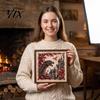 Handmade Embroidery Kit 1 Set DIY Dragon Castle Kit, Fantasy World Cross Stitch Crafts Crafts, Beginner Starter for Home Decoration Friendly