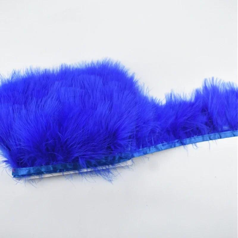 2 Метра Цветная Пушистая Бахрома из Перьев Марабу, Отделка Лентой из Черных Перьев Индейки, Ткань, Шаль, Одежда, Швейная Отделка, Украшение