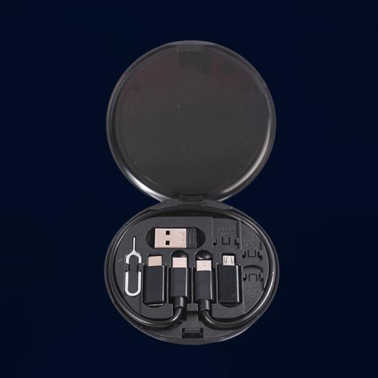 Data Cable Adapter Box USB 8-Pin for Android Convertor SIM Card Removal Pin Storage Slots Multi-function High Power Type-C