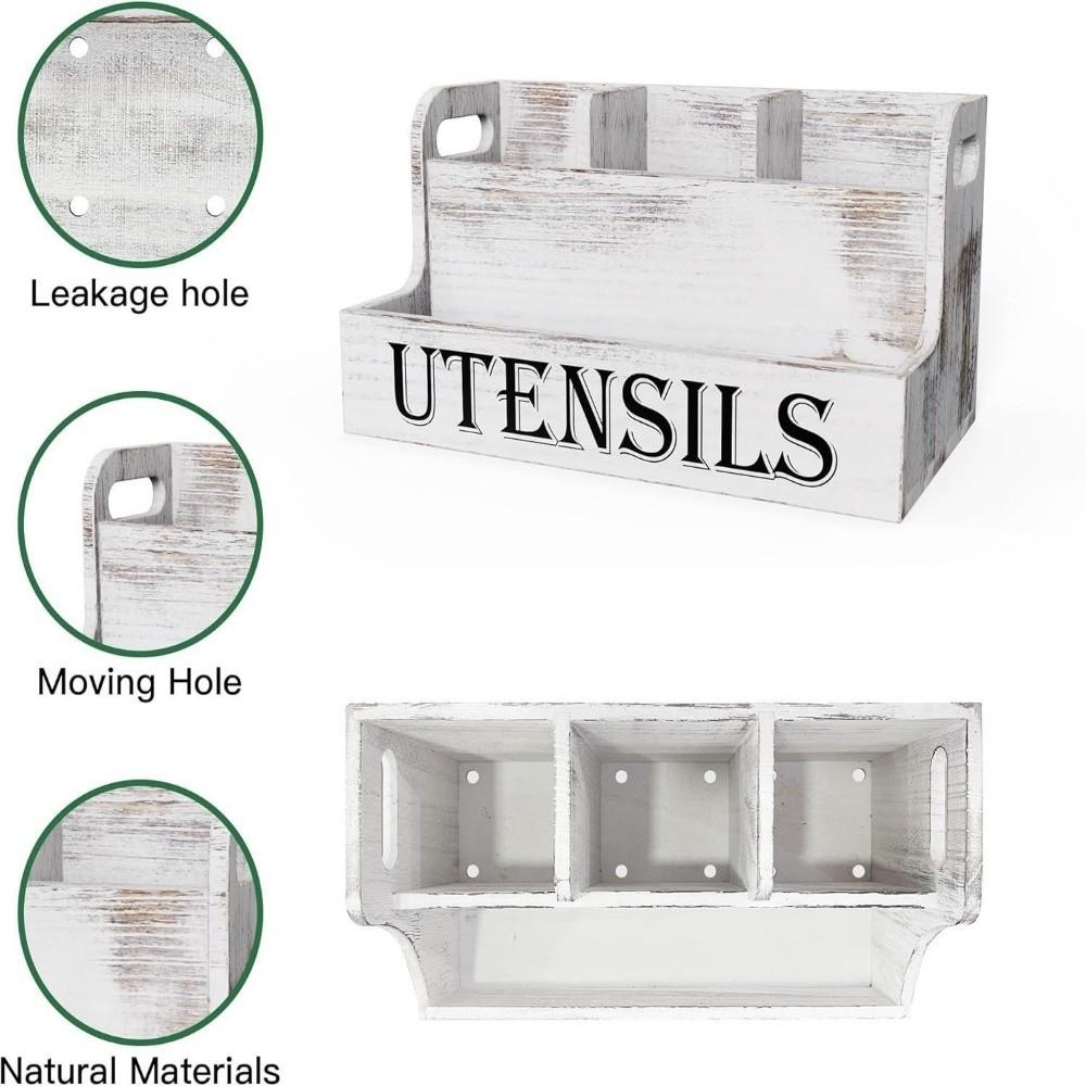Space Saving Spoon Fork Storage Box Wooden Cutlery Storage Box Tableware Storage Rack Living Room