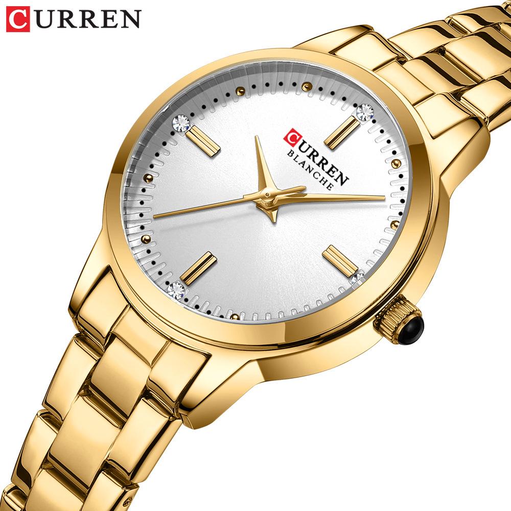 Женские кварцевые часы CURREN 9094, Маленький циферблат, Стальной браслет, Инкрустация стразами, Корейский стиль моды.