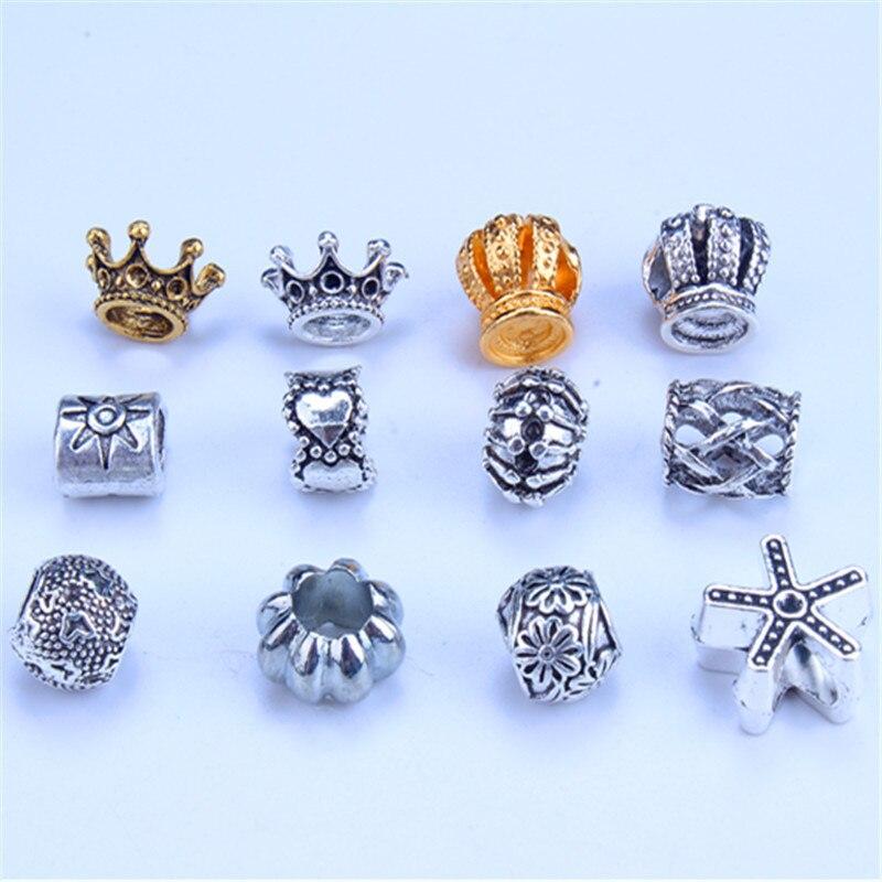 Набор из 5 серебристых металлических аксессуаров для волос с замысловатыми узорами для косичек и дредов