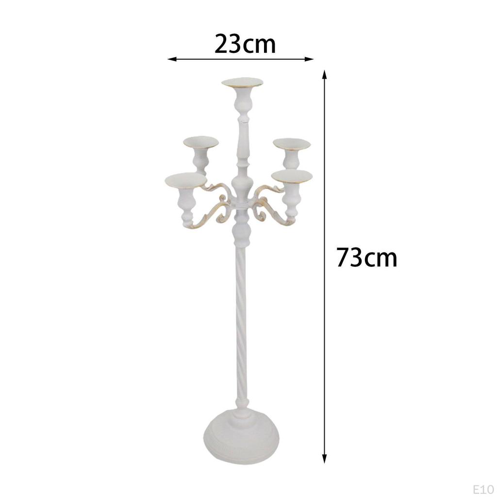 Candelabra 5 Arms Metal Candle Holder Candlestick Table Centerpieces for Festive Party Decor