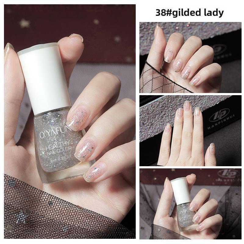 Ou Yafei 8 мл. Стойкий, быстросохнущий, отслаивающийся лак для ногтей на водной основе
