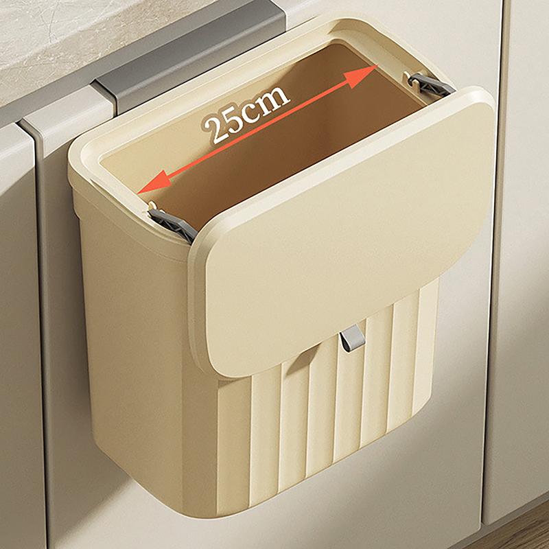 Kitchen Trash Can Wall Mounted Hanging Trash Bin With Lid Garbage Can For Cabinet Under Sink Waste Garbage Compost Bin 8.5/12L