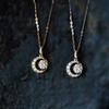Ожерелье с подвеской в виде полумесяца, циркониевый бриллиант, мини-луна, японская подвеска, цепочка на ключицу, темперамент