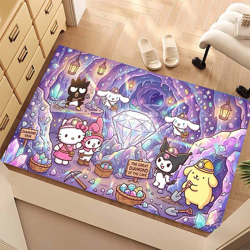 Various styles of Kuromi cartoon rugs are perfect for home décor and can be used in game rooms, bedrooms, living rooms and othe5