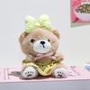 Cute Bow Little Bear Plush Doll Toy Keychain Cartoon Stuffed Doll Keyring Bag Pendant Backpack Hanging Decoration For Kid Gifts