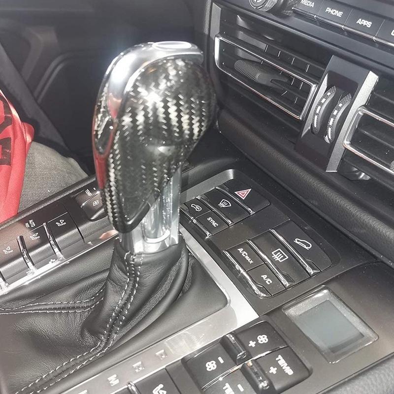 Real Carbon Fiber Gear Shift Knob Head Cover Trim Fit for Macan 2014- S GTS Panamera 2014-2016 718 2016-