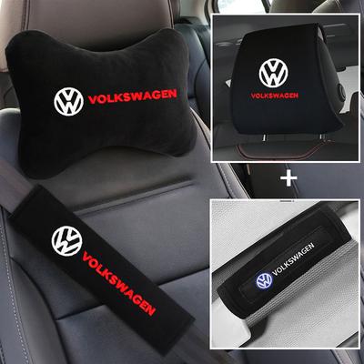 2026 Горячее Для VW VOLKSWAGEN Комплект Подушек для Шеи и Накладок на Ремни Безопасности Автомобильного Сиденья Комфортная Подушка для Отдыха в Поездке Для Volkswagen VW GOLF Polo Tig