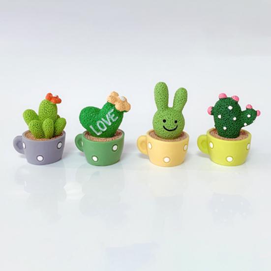 4 шт./набор Автомобильные украшения Смола Суккуленты Кактус Мини Зеленое растение Бонсай