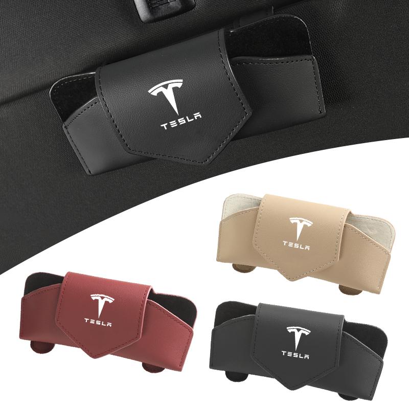 PAJL2 Car Valve Glasses Box Sun Visor Glasses Holder Sunglasses Case For Tesla Model 3 Model S Model X Model Y Roadster Bonina Coil