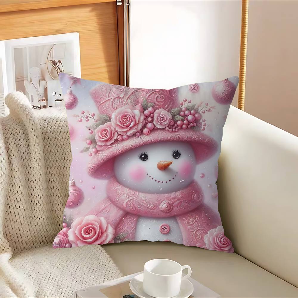 Christmas Snow-manS Cushion Cover Pillowcase Upholstery Sofa Throw Pillow Home Decor Pillowcas