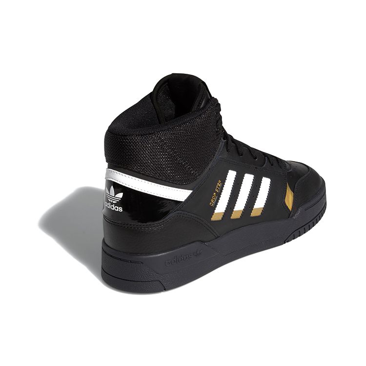 adidas Оригинальные кеды Originals Drop Step, нескользящие, прочные, легкие, с высоким верхом, унисекс, для скейтбординга, черно-желто-белые, EE5927
