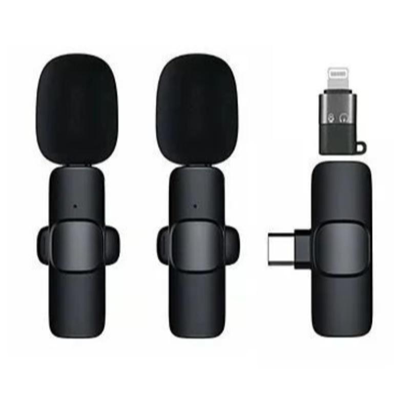 Mini Lavalier Microphone - Wireless Bluetooth Cell Phone Lapel Microphone for TikTok & YouTube Wireless Microphone Black