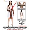 Halloween Costume Adult Star Wars White Knight Dress Black Robe Anime Lightsaber Movie Costume Male