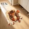 Non Slip Holiday Door Mat Christmas Entrance Mat, Santa Claus Entryway Rug, Non-Slip Imitation Indoor Decoration Cashmere Rug for Kitchen Bathroom