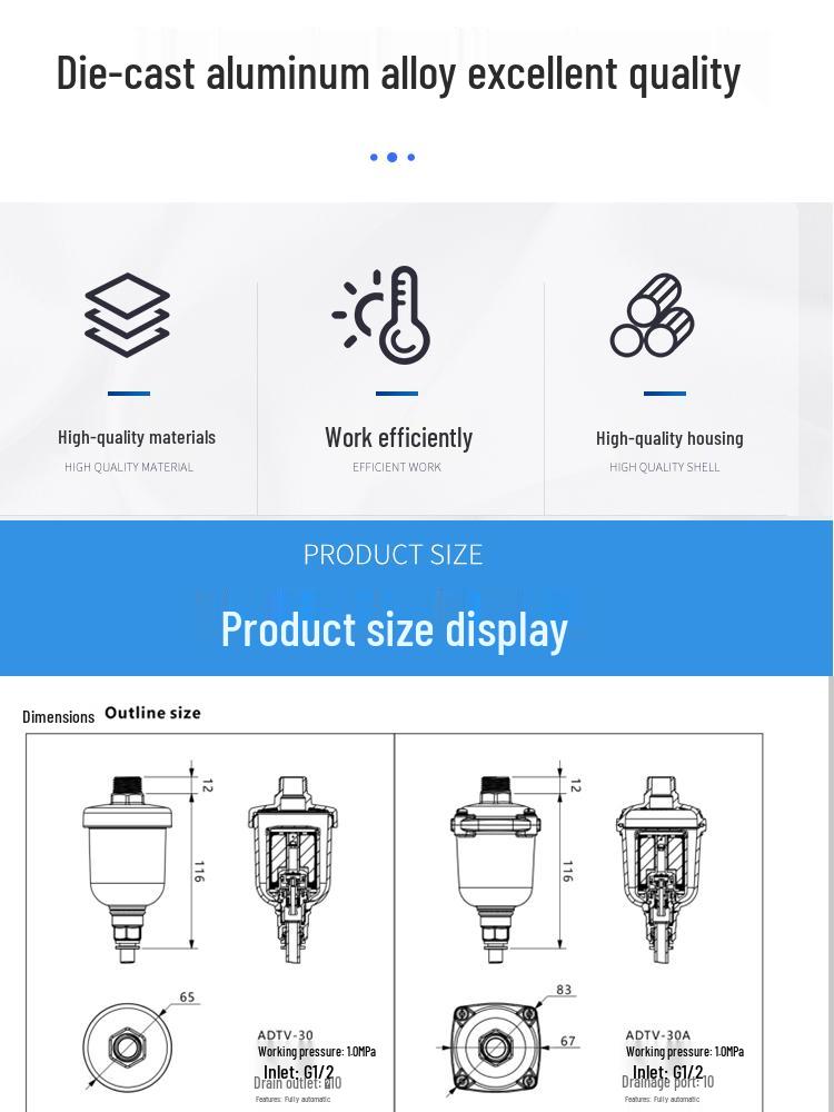 Полностью алюминиевый пневматический AD402-04 масло-влагоотделитель с автоматическим мини-стаканом для слива AD20A.