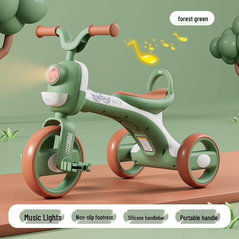 Children's Music Tricycle Stroller Pedal Bike for Toddlers with Glider Function