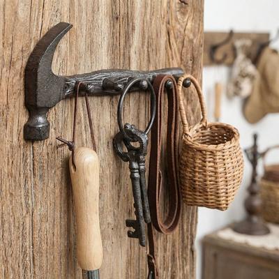 Промышленный Декор Рустикальные Чугунные Настенные Крючки DIY Форма Железных Плоскогубцев Ключница Винтажная Настенная Полка Декор Патио