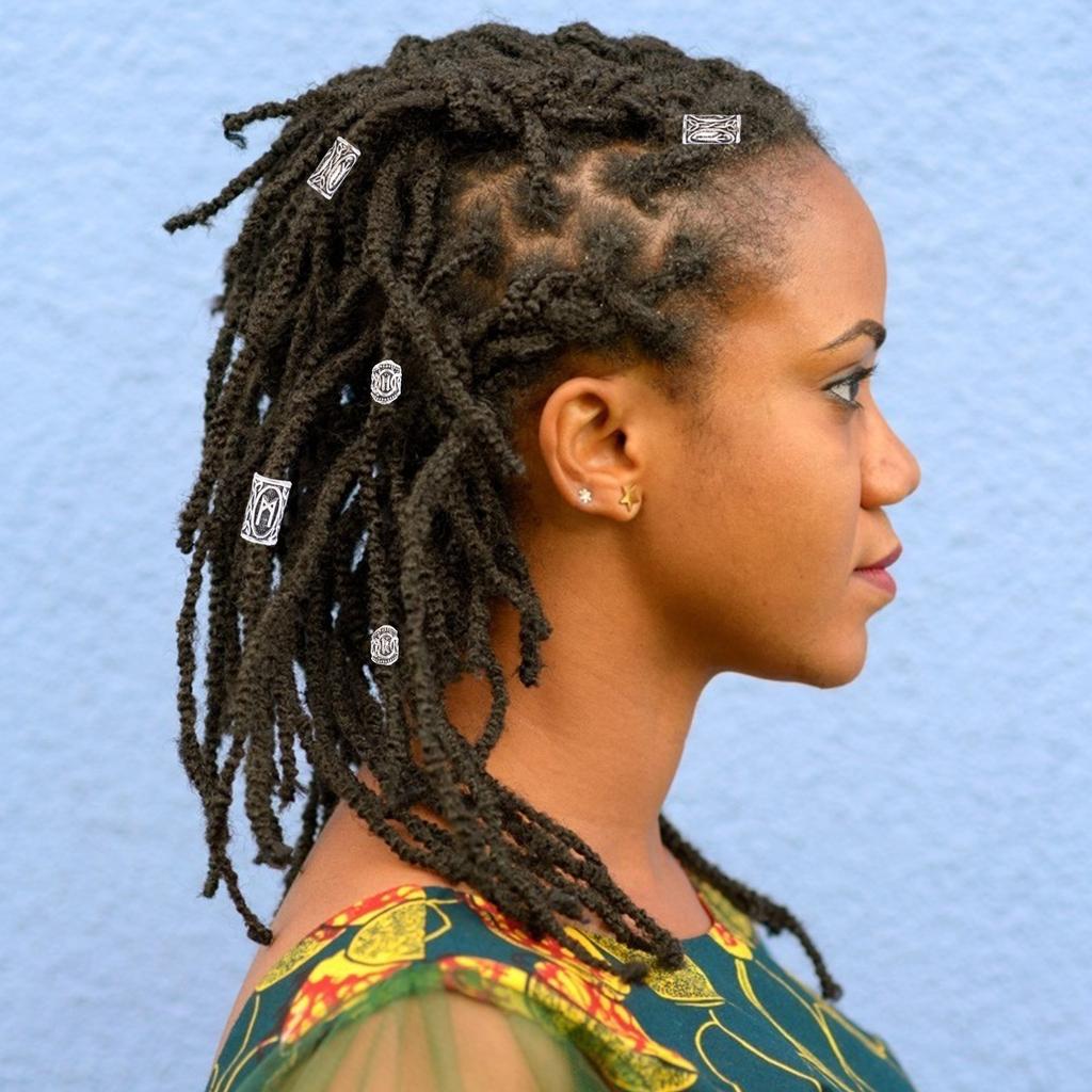 48 шт./компл. Рунические бусины для бороды викингов, бусины-трубки для волос, бусины для дредов, бусины для волос