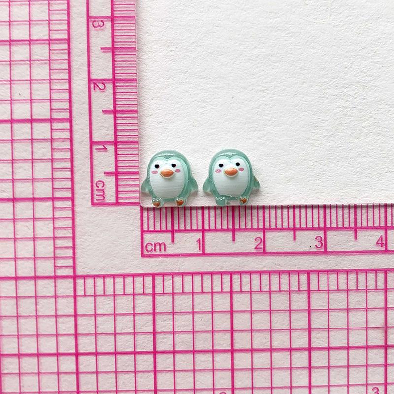 100pcs Cute 9mm Resin Mini Penguin Series Flat Back Stone Figurines DIY Wedding Scrapbook Accessories