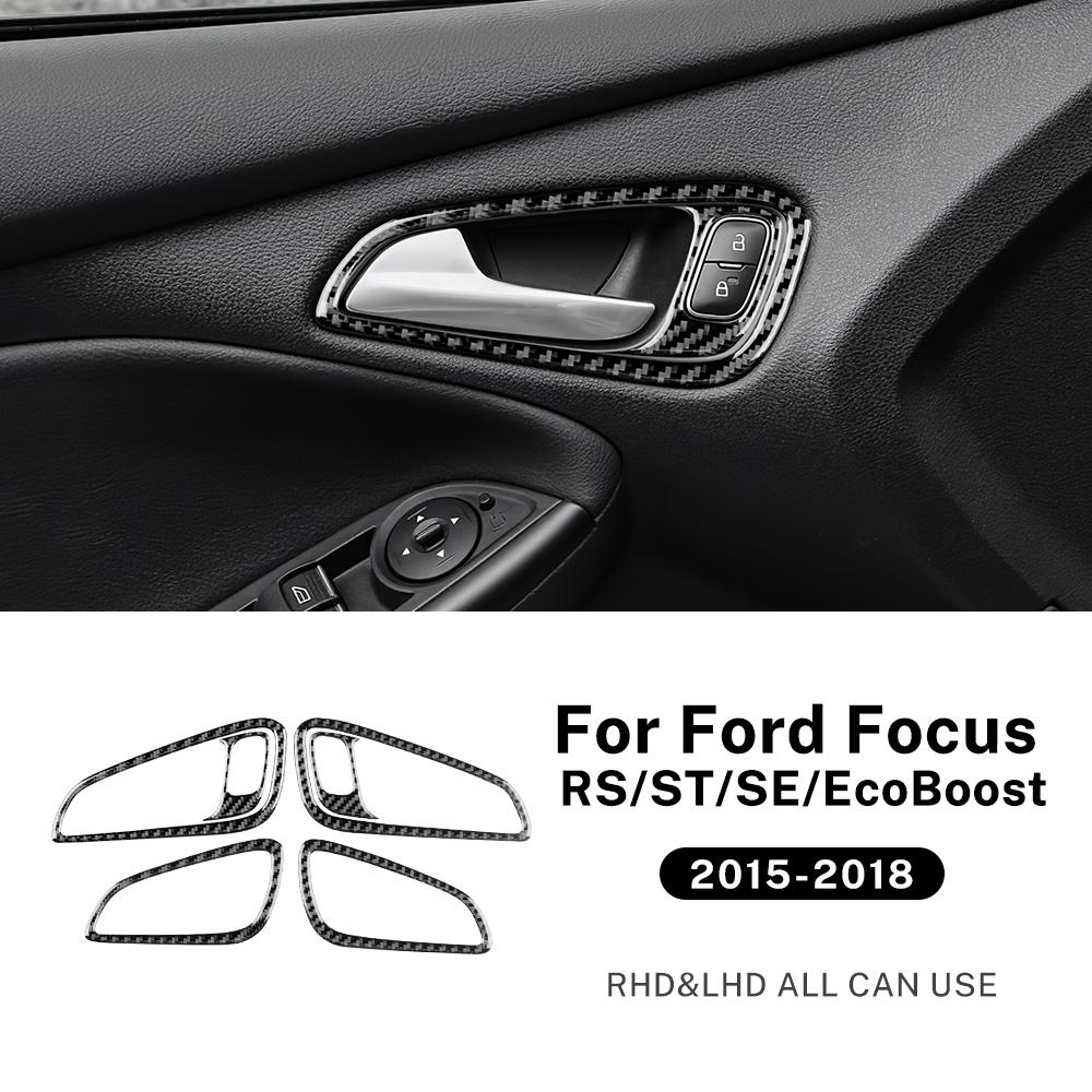 Настоящая мягкая карбоновая наклейка для Ford Focus SE RS ST Ecoboost 2015 2016 2017 2018 LHD RHD Панель отделки внутренней ручки двери автомобиля
