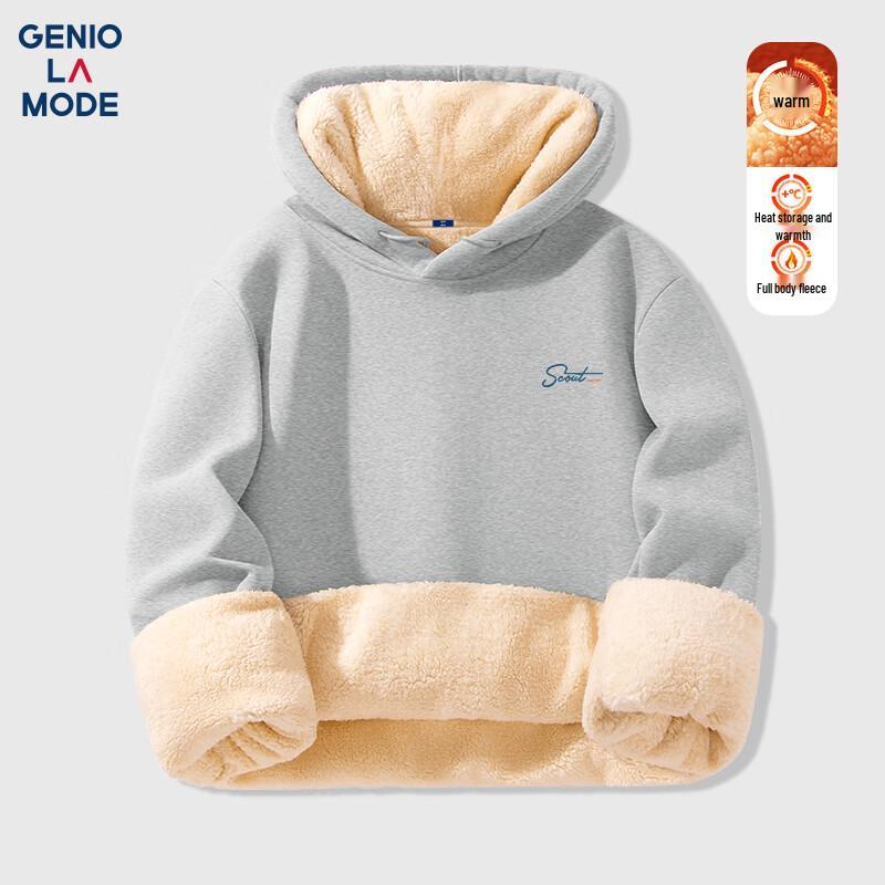 Мужское худи GENIOLAMODE из плотного флиса шерпа с подкладкой