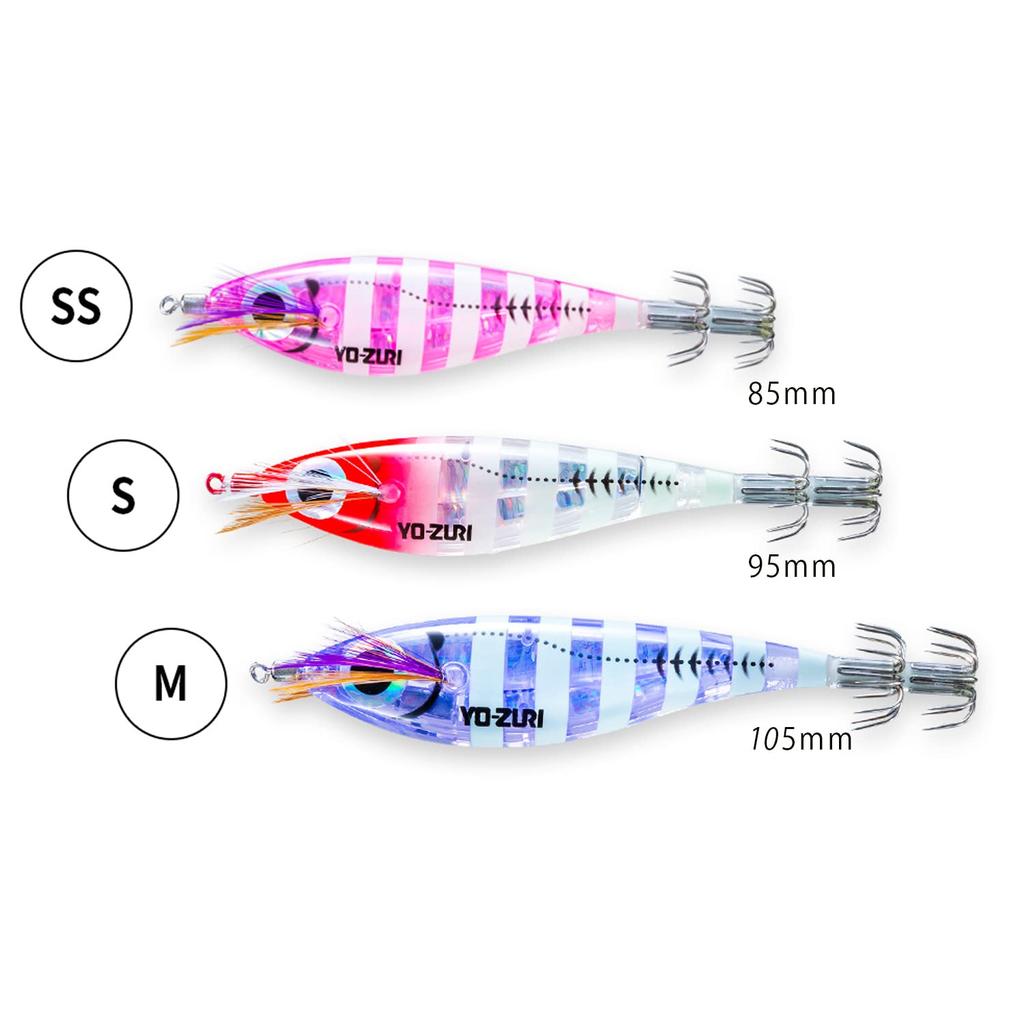 DUEL Ultra 3D Laser DX M2 Squid Zebra for Squid Fishing YO-ZURI Jig, 105mm, Green,