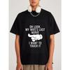 White T Shirt with Wife Last Nerve Text and Pointing Hand Graphic for Casual Wear