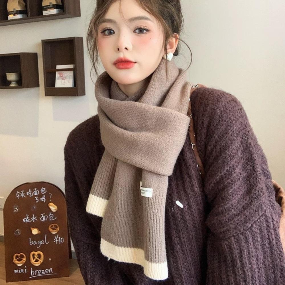Warm Winter Wool Scarves Korean Style Women Cashmere Shawl Elegant Multicolor Knitted Scarf  Female