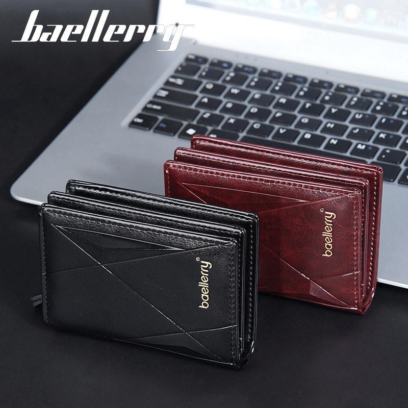 Baellerry Мужские и женские короткие кошельки, винтажный дизайн, визитница на молнии, модный кошелек, кошелек