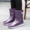 Женские зимние утепленные водонепроницаемые удобные теплые непродуваемые легкие походные водонепроницаемые нескользящие ботинки до середины икры на толстой подошве
