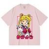 230 г/м² 100% хлопок Sailor Moon V9 Принт Минако Унисекс Тяжелая хлопковая футболка
