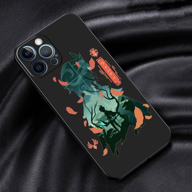 Чехол для Apple iPhone 14 13 11 12 Pro 7 XR X XS Max 8 Plus 6 6S SE 2022 13Pro, черный мягкий телефон, чехол аниме Genshin Impact Cute