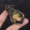 Унакитовый кулон, ювелирные изделия из медной проволоки, оригинальный кулон с драгоценным камнем, этнические украшения, кулон ручной работы, медный кулон для подарка
