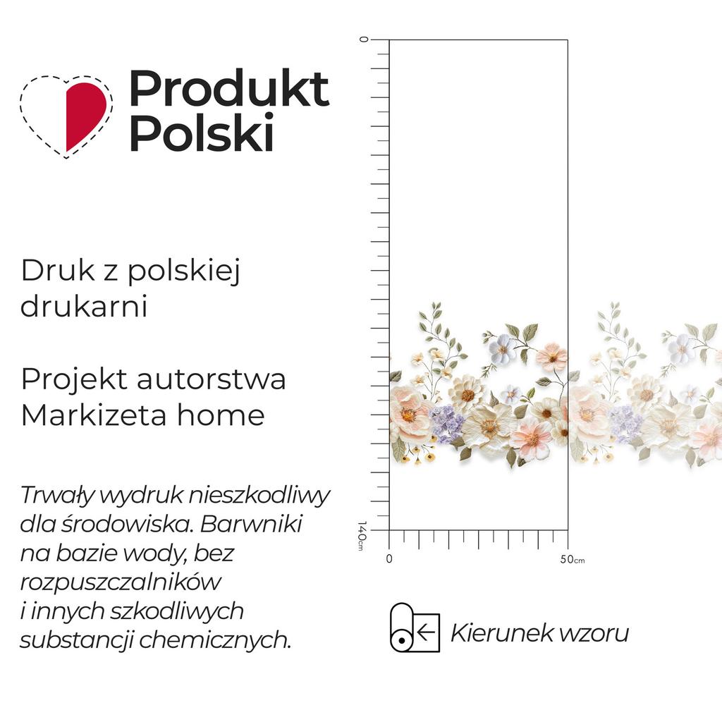 Готовая жаккардовая белая штора с вышитым цветочным узором 240x140 см