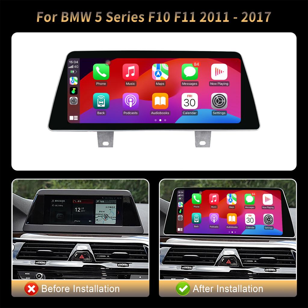 10,25-дюймовый Android 14 радиоприемник для BMW 5 серии F10 F11 2011-2017 4G автомобильный мультимедиа беспроводной Bluetooth CarPlay Автомагнитола экран стерео