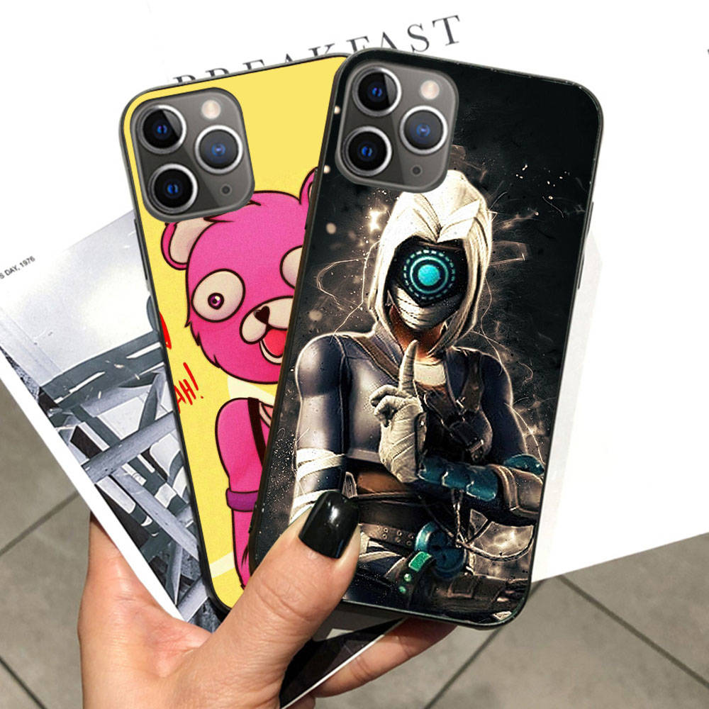 Чехол для iPhone 16 15 Plus 14 13 12 11 Pro 8 7 6S 6 SE 5S X XR XS Max Realme C30 C33 C31 9I Black Sofe Cover FI1 Fortnite