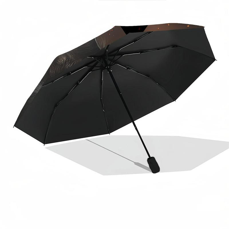Black Cat, Golden Eyes- Automatic Umbrella, Four Seasons Portable Folding Umbrella, Suitable for Men and Women, Travel, Daily Compact Umbrel